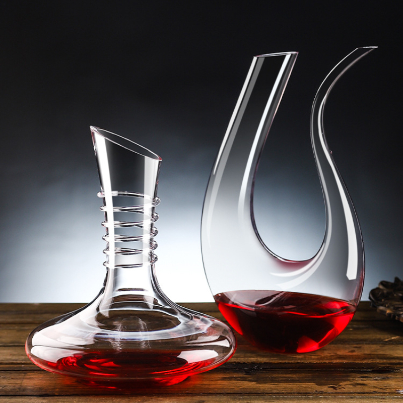 Wine Aerator Pour - Luxe glazen wijnkaraf met deksel, voor